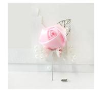 IUVYTA Corsage Matrimonio Corsage da Sposa Fiore di Seta Rosa Sposo Occhiello Spilla Boutonniere Uomini Wedding Planner Matrimonio(Light-Pink)
