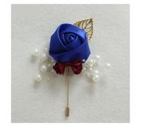 IUVYTA Corsage Matrimonio Corsage da Sposa Fiore di Seta Rosa Sposo Occhiello Spilla Boutonniere Uomini Wedding Planner Matrimonio(Blue Gold)