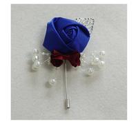 IUVYTA Corsage Matrimonio Corsage da Sposa Fiore di Seta Rosa Sposo Occhiello Spilla Boutonniere Uomini Wedding Planner Matrimonio(Blue)