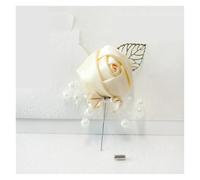 IUVYTA Corsage Matrimonio Corsage da Sposa Fiore di Seta Rosa Sposo Occhiello Spilla Boutonniere Uomini Wedding Planner Matrimonio(Light-Yellow)