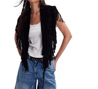IUVYTA Gilet Vintage In Pelle Scamosciata Con Borchie Da Donna
