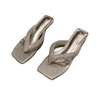IUVYTA Infradito donna Infradito estive a forma di diamante da donna, con punta a pizzico, sottili, infradito indossare all'esterno(Sliver,24.5cm)