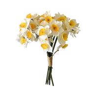 IUVYTA Narciso artificiale, 34 cm, 6 fiori palmari, bouquet di fiori per fotografia di matrimonio, decorazione per la casa, ornamenti per fai da te (bianco)