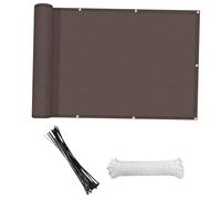 IUVYTA Parabrezza con Fascette 2,7x9,84 Piedi for ringhiera Balcone Piscina per Balcone Giardino(Coffee)