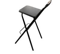 IUVYTA Sgabello Da Bar Pieghevole Sedia Balcone Imbottita Con Piede Alto | Mobili for il tempo libero in metallo con sedile da bar con schienale portatile(65Cm black)