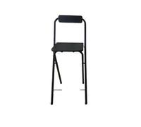 IUVYTA Sgabello Da Bar Pieghevole Sedia Balcone Imbottita Con Piede Alto | Mobili for il tempo libero in metallo con sedile da bar con schienale portatile(60Cm black)