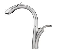 IUWMLGUCW Rubinetto for lavello da Cucina for Bar in Fattoria Commerciale, Rubinetto Estraibile, Freddo e Caldo, Miscelatore Acqua monoforo Nero monocomando Girevole a 360 Gradi(83039s)