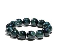 IUYIXWFP Bracciale con Perline di serafinite Verde Naturale - Bracciale Elasticizzato Unisex in Cristallo di Drago Verde per Meditazione, Yoga e guarigione Spirituale,14~14.8mm
