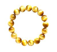 IUYIXWFP Bracciale in Occhio di Tigre da Uomo | Occhio di Gatto Giallo Dorato Naturale | Gioielli Elastici Fatti a Mano per Circa la Misura del Polso | Porta Fortuna, Coraggio e Fiducia,6mm