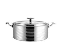 IUYIXWFP Pentola in Rame per scaldavivande, pentole a induzione, pentole robuste e Spesse, pratiche per Feste in Famiglia, ristoranti.,Argento,18cm*8cm