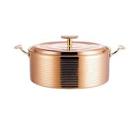 IUYIXWFP Pentola in Rame per scaldavivande, pentole a induzione, pentole robuste e Spesse, pratiche per Feste in Famiglia, ristoranti.,d'oro,20cm*8.5cm