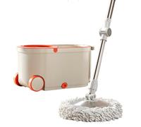 IUYIXWFP Set centrifuga e Secchio con Sistema Dual-Drive, separazione | Strizzatura a mani libere, testine in microfibra per pavimenti piastrellati, manico resistente in acciaio