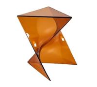 IUYIXWFP Tavolino Laterale in Acrilico, Comodino Moderno con Design Geometrico, tavolino Trasparente per la casa, tavolino in Lucite Grigio per Soggiorno e Camera da Letto,E