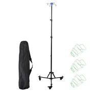 Iv Stand, Hospital-Grade Iv Pole Bottle Hook, Foldable Nursing Bed Equipment with Wheels for Healthcare, Travel, Daily Use, Indoor Outdoor Support, Elderly Care, Home and Clinic Settings