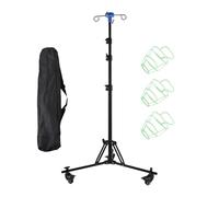 IV Stand, Hospital Pole with Hook, Foldable Medical Equipment, Adjustable Height Design, Smooth Rolling Wheels, Stabile Base Support, Perfect for Elderly, Home, Clinics, 74,8 x 23,62 pollici