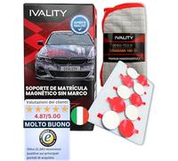 IVALITY® 100% pulito Portatarga magnetico - Supporto magnetico senza cornice per 1 targa - Porta targa per auto