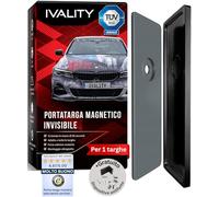 Ivality Porta targa Magnetico Senza Cornice per 1 Targa, Supporto Magnetico Invisibile per Auto, Portatarga Intercambiabile Austria, Omologato Stradale, Testato TÜV fino a 350 km/h