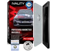 Ivality Porta targa Magnetico Senza Cornice per 1 Targa, Supporto Magnetico Invisibile per Auto, Portatarga Intercambiabile Austria, Omologato Stradale, Testato TÜV fino a 350 km/h