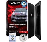 Ivality Porta targa Magnetico Senza Cornice per 2 Targa, Supporto Magnetico Invisibile per Auto, Portatarga Intercambiabile Austria, Omologato Stradale, Testato TÜV fino a 350 km/h