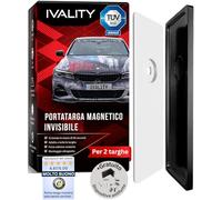 Ivality Porta targa Magnetico Senza Cornice per 2 Targa, Supporto Magnetico Invisibile per Auto, Portatarga Intercambiabile Austria, Omologato Stradale, Testato TÜV fino a 350 km/h