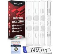 IVALITY® Portatarga senza cornice, supporto invisibile per targa auto, portatarga senza telaio, Per targhe italiane, trasparente