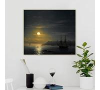 Ivan Aivazovsky "Vista di Costantinopoli al chiaro di luna" Dipinto ad olio su tela Opera d'arte Immagine Decorazione domestica Stampa su tela 80x90cm Senza cornice