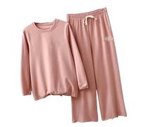 IVANDA Pigiami Invernali da Donna Autunno Inverno Caldo Abbigliamento da Sonno 2 Pezzi Set per Il Pigiama di Cotone Femminile Homewear di Grandi Dimensioni Pijama-P-XXL