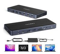 iVANKY 14 in 1 FusionDock Pro 1 MacBook Pro Docking Station USB C con alimentatore da 150 W, 4 K a 60 Hz, Triple Monitor Dock, 3 HDMI, 96 W PD, SD/TF per MacBook M2/M3/M4/M5 Mac Air/Pro, Lenovo, Dell