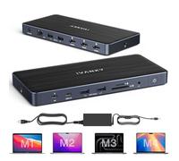 iVANKY 14 in 1 FusionDock Pro 1 MacBook Pro Docking Station USB C con alimentatore da 150 W, 4 K a 60 Hz, Triple Monitor Dock, 3 HDMI, 96 W PD, SD/TF per MacBook M1/M2/M3/M4 Mac Air/Pro, Lenovo, Dell