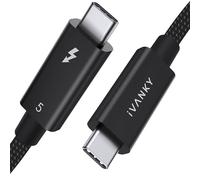 IVANKY [Cavo Thunderbolt 5 certificato Intel, 1 m, larghezza di banda fino a 120 Gbps e ricarica 240 W, cavo Thunderbolt intrecciato di alta qualità da 80 Gbps, compatibile con Thunderbolt 4/3, USB4
