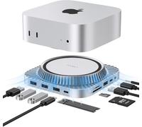 iVANKY Mac mini M4 Dock 13 in 1, supporto con alloggiamento SSD M.2 NVMe da 8 TB, hub HDMI 4K a 120 Hz per Mac mini M4 e M4 Pro (2024), docking station USB-A e USB-C da 10 Gbps, SD/TF