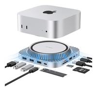 iVANKY Mac mini M4 Dock 13 in 1, supporto con alloggiamento SSD M.2 NVMe da 8 TB, hub HDMI 4K a 120 Hz per Mac mini M4 e M4 Pro (2024), docking station USB-A e USB-C da 10 Gbps, SD/TF