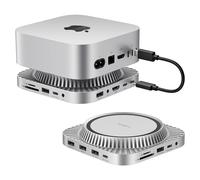 iVANKY Mac mini M4 Dock 13 in 1, supporto con alloggiamento SSD M.2 NVMe da 8 TB, hub HDMI 4K a 144 Hz per Mac mini M4 e M4 Pro (2024), docking station USB-A e USB-C da 10 Gbps, SD/TF
