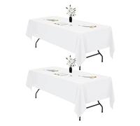 IVAPUPU 2 tovaglie bianche rettangolari da 180 x 300 cm, impermeabili, lavabili, resistenti alle pieghe, per tavoli da 1,8 m, matrimoni, cocktail, feste di Natale