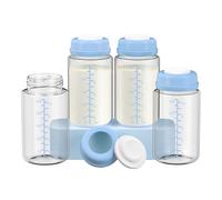 IVARONAL Confezione da 4 bottiglie per latte materno a bocca larga da 283,5 g, per Momcoy, refrigeratore portatile per latte materno da 623,7 g, contenitori per pompaggio compatibili con Spectra S1/S2