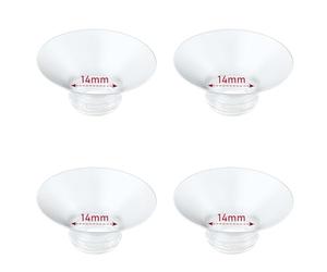 IVARONAL Inserto flangiato 4 pezzi 14 mm compatibili con Momcozy M9/M6/M5/S12 Pro/V1 Pro/V2 pro, Spectra/Medela/Elvie/NCVI/TSRETE/eufy/Lansinoh/Paruu/MomMed scudi/Flange da 24 mm (4 pezzi-14 mm)