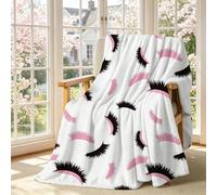 Ivarunner Coperta per letto con ciglia, coperta morbida e preppy per divano, letto, decorazione per la stanza, rosa, festa della mamma, regalo di compleanno per la mamma, 127 x 152,4 cm