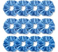 IVARYSS 12 elastici in morbido velluto di alta qualità, per capelli da donna e ragazza, colore blu azzurro
