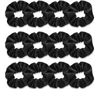 IVARYSS 12 elastici per capelli da donna, in velluto nero, per capelli, morbido supporto per coda di cavallo per ragazze, fascia elastica classica