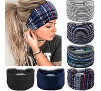 IVARYSS Cerchietti larghi da donna, turbanti annodati, grandi fasce per capelli in stile africano, accessori per capelli, confezione da 6 (Boho Set2)