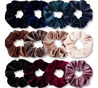 IVARYSS Elastici in velluto da donna, 12 pezzi, colori scuri, classici, spessi, elastici, morbidi, accessori per capelli