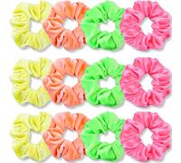 IVARYSS - Elastici per capelli, anni '80, velluto di alta qualità, morbidi, tinta unita, elastici spessi, accessori per capelli per donne e ragazze, 12 pezzi