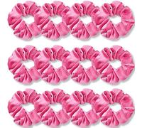IVARYSS Elastici per capelli rosa a bolle, in velluto morbido di alta qualità, elastici spessi in tinta unita, accessori per capelli per donne e ragazze, confezione da 12