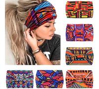 IVARYSS Fasce larghe per le donne, turbanti annodate per la testa, grandi fasce per capelli in stile africano, confezione da 6, colore: africano