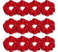 IVARYSS Scrunchies, elastici in velluto di alta qualità, elastici spessi in tinta unita, accessori per capelli per donne e ragazze, confezione da 12