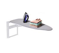 Ivation Asse da stiro a parete, pieghevole, 91,9 x 31 cm, stazione da stiro pieghevole per casa, appartamento e leva, leva a sgancio facile, copertura in cotone rimovibile e dormitori, accessori di