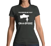 I'Ve a Buco il Mio Piede su Una Punta Donna T-Shirt - Divertente Pernice Alan TV