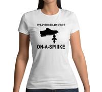 I'Ve a Buco il Mio Piede su Una Punta Donna T-Shirt - Divertente Pernice Alan TV