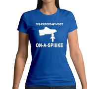 I'Ve a Buco il Mio Piede su Una Punta Donna T-Shirt - Divertente Pernice Alan TV