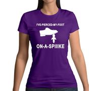 I'Ve a Buco il Mio Piede su Una Punta Donna T-Shirt - Divertente Pernice Alan TV